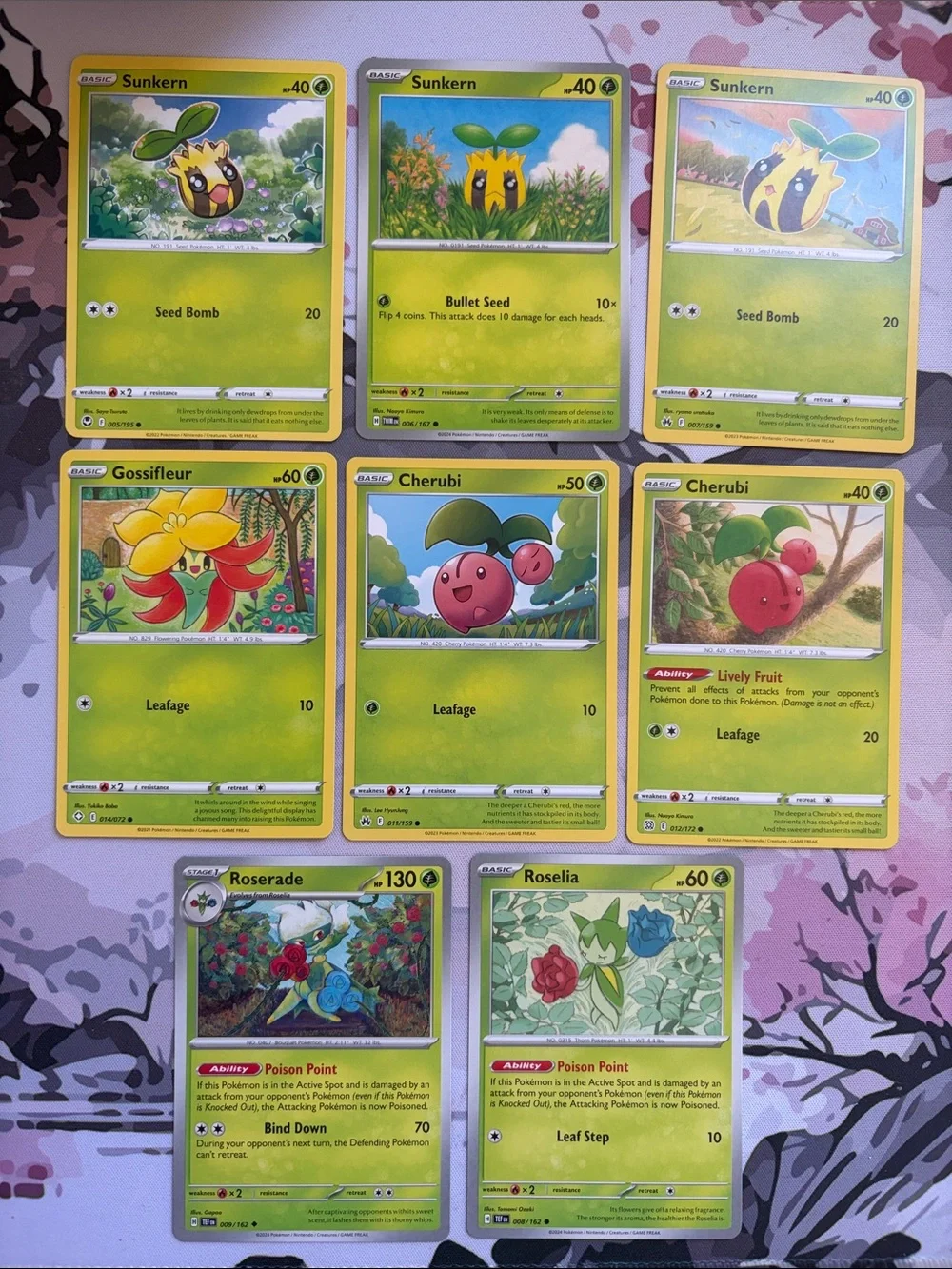 🌸 Flower Garden Pokémon Card Lot | Roserade Sunkern Cherubi ✨5/$25✨